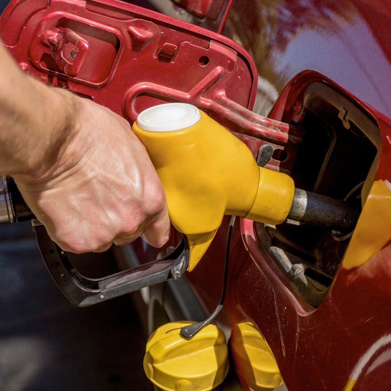 Hand pumping fuel 